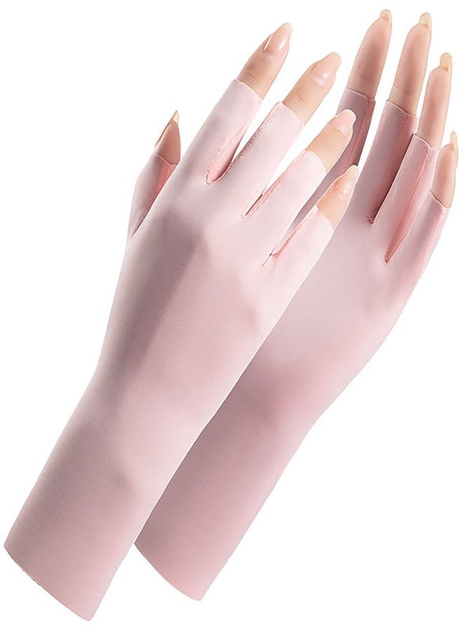 Vikodah Women Fingerless Gloves Summer UV Protection Gloves Cool Ice Silky Sun Block Driving Unisex - Image 2